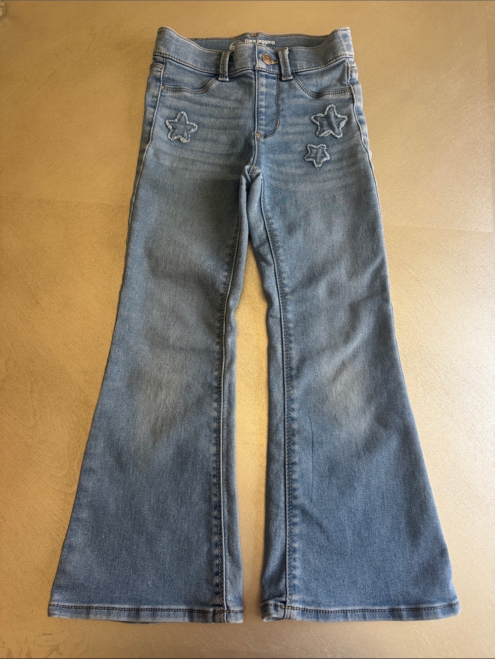 wonder nation Light Blue Flare Jeans with Star Patch Embroidery